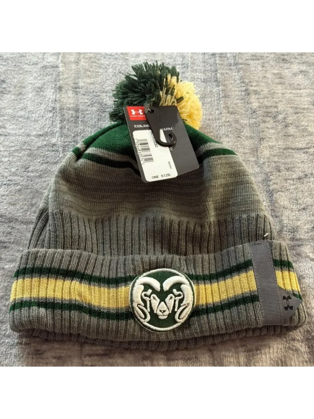 Under Armour Colorado State Rams Beanie Pom Hat OSFA ColdGear